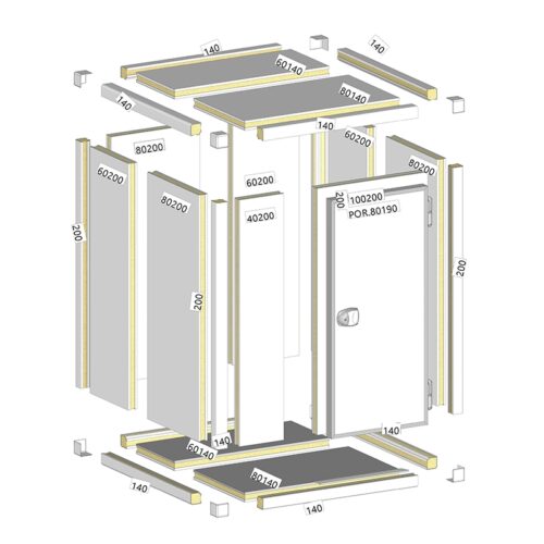 1590(W)x1590(D)x2190(H) Cold Room Chiller Unit & Racking - Image 4